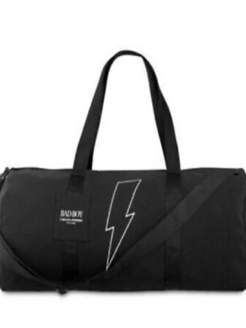 Carolina Herrera Bad Boy Lightning Bolt Canvas Duffle Gym Weekender Bag
